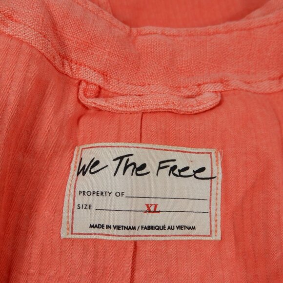 FREE PEOPLE Charley Linen Blend VEST Size XL Watermelon NEW $98 - Picture 6 of 9